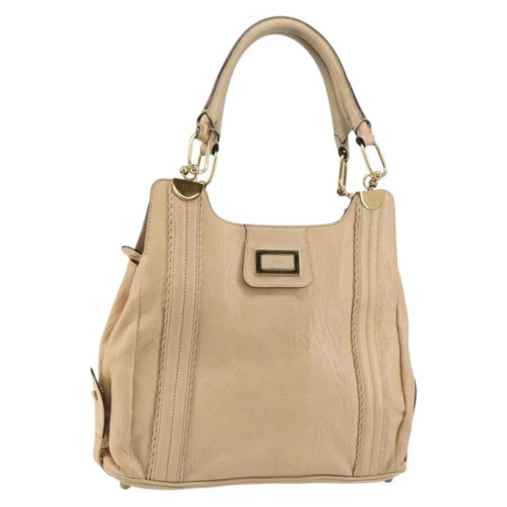 Chloe Vintage Leather Beige Leather Tote Bag Bag